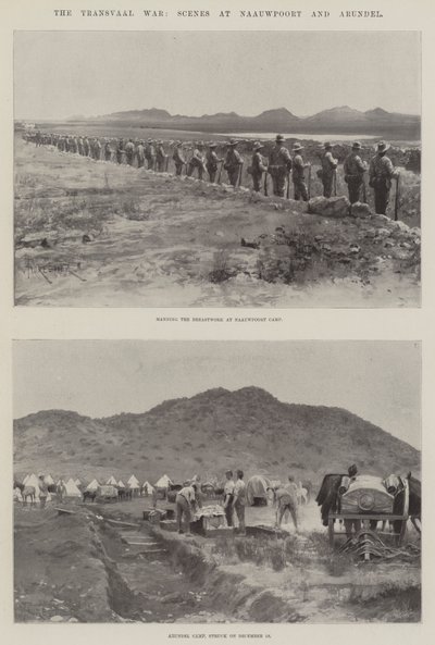 La guerra del Transvaal, escenas en Naauwpoort y Arundel de Amedee Forestier